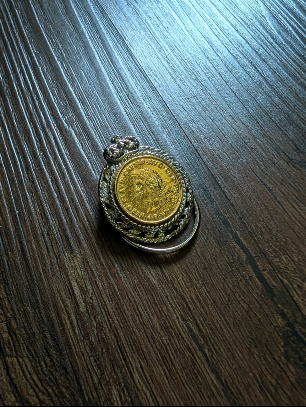 Vintage Costume Coin Scarf Ring